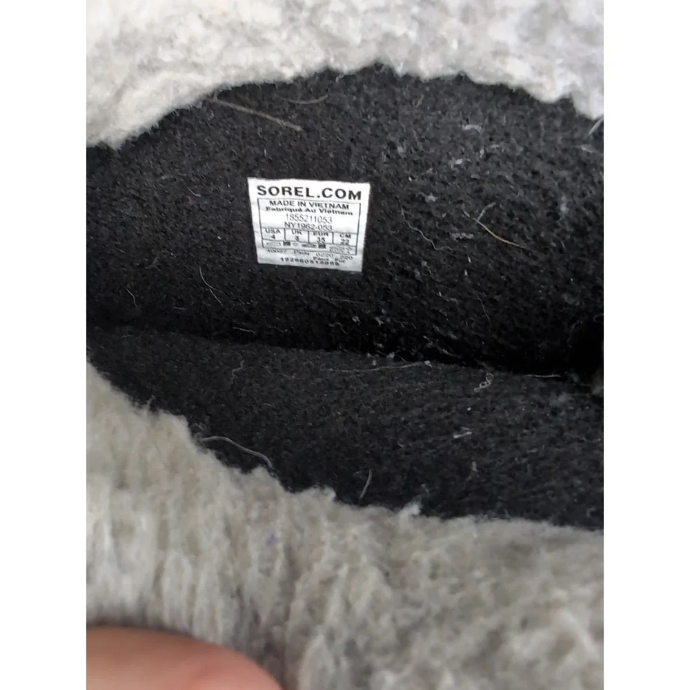 Sorel‎ Waterproof Faux Fur Snow Boots Women's Size 4 Gray & Black Natural Rubber